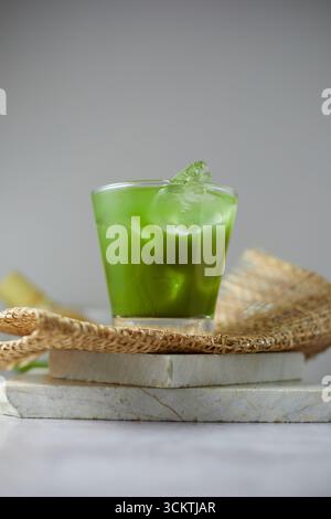 Nahaufnahme reiner Matcha-grüner Tee, Cafe-Menü Stockfoto
