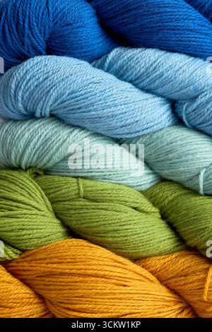 Close Up Of Colorful Balls Of Wool Stockfoto