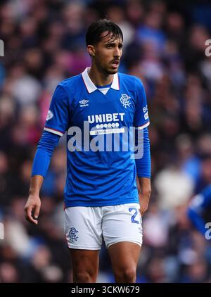 Rangers' Bojan Miovski während des William Hill Premiership Matches im Ibrox Stadium, Glasgow. Bilddatum: Samstag, 13. September 2025. Stockfoto