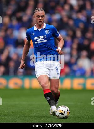 Rangers' Thelo Aasgaard während des William Hill Premiership Matches im Ibrox Stadium, Glasgow. Bilddatum: Samstag, 13. September 2025. Stockfoto