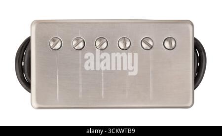 humbucker-Abholweg isoliert auf weiß Stockfoto