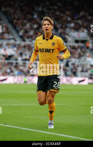 St James Park, Newcastle, Großbritannien. September 2025. Premier League Football, Newcastle United gegen Wolverhampton Wanderers; Fer Lopez von Wolverhampton Wanderers Credit: Action Plus Sports/Alamy Live News Stockfoto