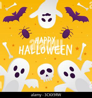 Happy halloween Illustration im Verlaufsstil Stock Vektor