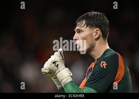 DEVENTER - FC Volendam Torhüter Kayne van Oevelen während des niederländischen Eredivisie-Spiels zwischen Go Ahead Eagles und FC Volendam in de Adelaarshorst am 13. September 2025 in Deventer, Niederlande. ANP GERRIT VAN KEULEN Stockfoto