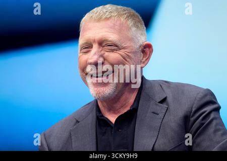 Tennis-Legende Boris Becker spricht im Rahmen von Europas führender Digitalisierungsinitiative auf Entscheider-Level DIGITAL X Focus AI im Confex der Koelnmesse. Köln, 10.09.2025 NRW Deutschland *** Tennislegende Boris Becker spricht im Rahmen der führenden Digitalisierungsinitiative Europas auf Entscheidungsebene DIGITAL X Focus AI auf der Confex der Koelnmesse Köln, 10 09 2025 NRW Deutschland Copyright: XPervinxInan-Serttasx Stockfoto
