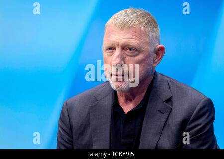 Tennis-Legende Boris Becker spricht im Rahmen von Europas führender Digitalisierungsinitiative auf Entscheider-Level DIGITAL X Focus AI im Confex der Koelnmesse. Köln, 10.09.2025 NRW Deutschland *** Tennislegende Boris Becker spricht im Rahmen der führenden Digitalisierungsinitiative Europas auf Entscheidungsebene DIGITAL X Focus AI auf der Confex der Koelnmesse Köln, 10 09 2025 NRW Deutschland Copyright: XPervinxInan-Serttasx Stockfoto