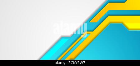 Blauer und oranger abstrakter, geometrischer Hintergrund. Vektordesign Stock Vektor