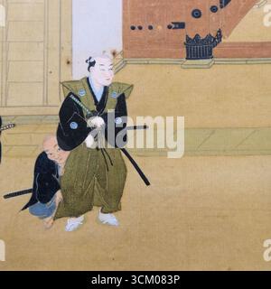 Detail aus Szenen in und um Kyoto von Sumiyoshi Gukei, Edo-Zeit, 17. Jahrhundert; Tokyo National Museum, Japan; bewaffneter Shogun, Shogunat. Stockfoto