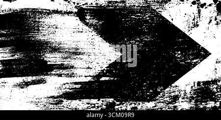 Handgezeichneter Pfeil mit Grunge-Pinselstruktur für kreatives Design. Stock Vektor