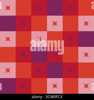 Patchwork-Quadrate Rot Lila Pink Stock Vektor