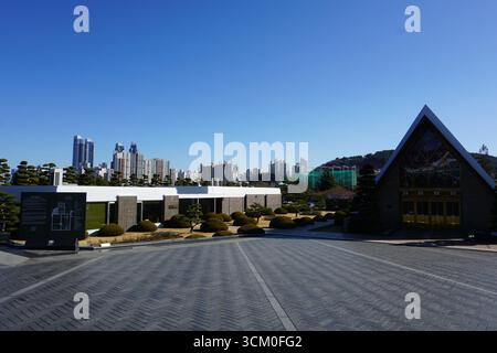 Busan, Südkorea: Kirche auf dem UN-Gedenkfriedhof Stockfoto