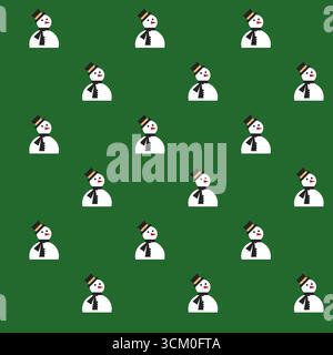 Nahtloses Muster Des Grünen Hintergrunds Des Schneemanns Stock Vektor