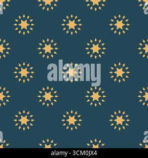 Goldene Sterne Blaues Hintergrundmuster Stock Vektor