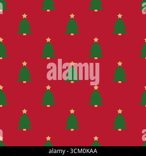 Rotes Hintergrundmuster Des Weihnachtsbaums Stock Vektor