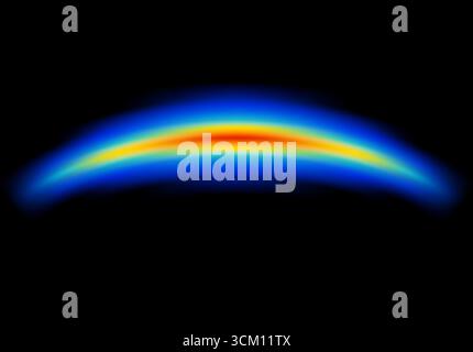 Abstrakte Form, die in Neonlicht leuchtet, mit Heatmap-Farbpalette Stock Vektor