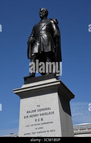 Statue von Major General Sir Henry Havelock, Trafalgar Square, Central London, Vereinigtes Königreich Stockfoto