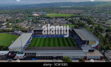 Eine allgemeine Luftaufnahme von Turf Moor vor dem Premier League-Spiel Burnley gegen Liverpool in Turf Moor, Burnley, Großbritannien, 14. September 2025 (Foto: Jorge Horsted/News Images) Stockfoto