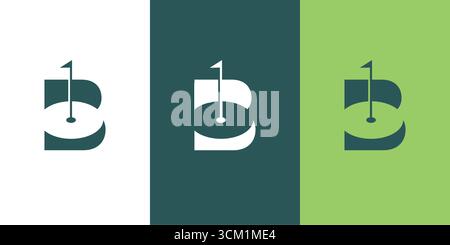 Einzigartiges und modernes B Golf Logo Stock Vektor