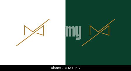 Abstraktes und elegantes MA Letter Initial-Logo-Design Stock Vektor