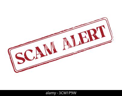 Ein Rubber Stamp Seal mit Scam Alert, mit einer Umrisse und Text Stock Vektor