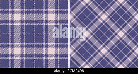 Klassisches Karomuster, seitlich. Textil-Schottenmuster, ideal für Hintergründe, Mode oder festliche Themen. Weiche, gedämpfte Farben sorgen für eine vielseitige aes Stock Vektor