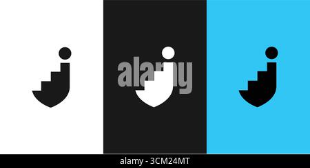 Einzigartiges und modernes J-Leiter-Logo Stock Vektor