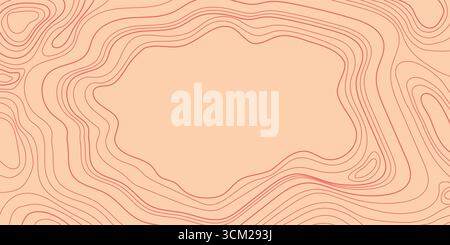 Kartografie Textur Banner. Topografische Karte mit abstrakten Konturlinien, Geländeraster und Bergreliefs Stock Vektor