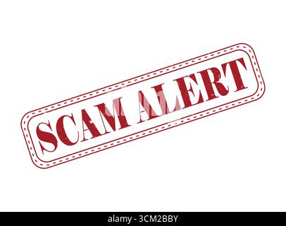 Ein Rubber Stamp Seal mit Scam Alert und einer Umrisslinie Stock Vektor