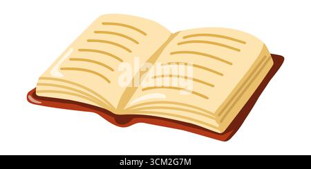 Geöffnetes Comic-Buch mit leeren Seiten. Vektor-isolierte Illustration auf weißem Hintergrund. Stock Vektor