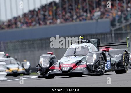 Towcester, Großbritannien. September 2025. [24]/NIELSEN RACING/Oreca 07 - Gibson/Cem B…L†KBA?I (TUR)/Ferdinand HABSBURG (AUT)/Filipe ALBUQUERQUE (POR) Aktion am Sonntag, den 14. September 2025 während der European Le Mans Series, Goodyear 4 Hours of Silverstone 2025 auf dem Silverstone Circuit, Vereinigtes Königreich. (Quelle: Rob Gray/Alamy Live News Stockfoto