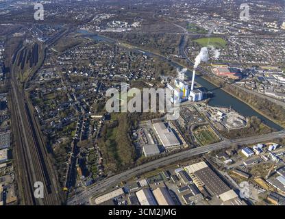 Luftbild, Energieunternehmen GMVA Niederrhein GmbH, Lirich, Oberhausen, Ruhrgebiet, Nordrhein-Westfalen, Deutschland, DEUTSCHLAND, Entsorgungsunternehmen, Europa Stockfoto
