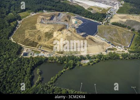 Luftaufnahme, Standort Mühlenberg der Nottenkaemper GmbH, Sondermülldeponie Huenxe-Schermback, Gahlen, Schermbeck, Ruhrgebiet, Nordrhein-Westfalen Stockfoto