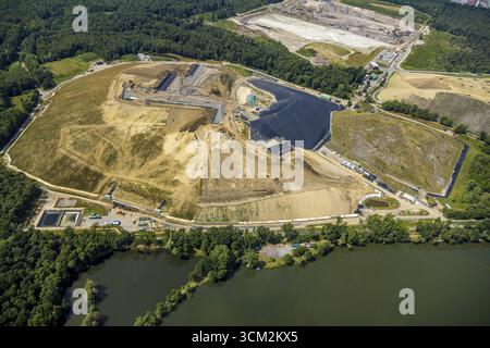 Luftaufnahme, Standort Mühlenberg der Nottenkaemper GmbH, Sondermülldeponie Huenxe-Schermback, Gahlen, Schermbeck, Ruhrgebiet, Nordrhein-Westfalen Stockfoto