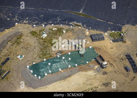 Luftaufnahme, Standort Mühlenberg der Nottenkaemper GmbH, Sondermülldeponie Huenxe-Schermback, Gahlen, Schermbeck, Ruhrgebiet, Nordrhein-Westfalen Stockfoto
