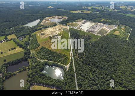 Luftaufnahme, Standort Mühlenberg der Nottenkaemper GmbH, Sondermülldeponie Huenxe-Schermback, Gahlen, Schermbeck, Ruhrgebiet, Nordrhein-Westfalen Stockfoto