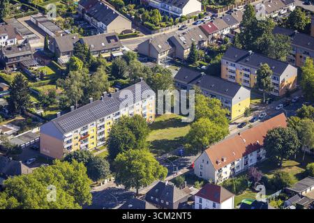 Luftaufnahme, Neubau des Pumpstationsgebäudes der Emschergenossenschaft bei den Sutumer Brücken auf der Schleuseninsel zwischen Rhein-Herne-Kanal und Stockfoto