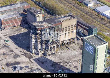 Luftaufnahme, Dekonstruktion der Zeche Westerholt, ehemaliges Bergwerk DSK Lippe, Westerholt, Herten, Ruhrgebiet, Nordrhein-Westfalen, Deutschland, DE, Europa Stockfoto