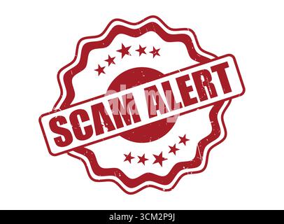 Ein Rubber Stamp Seal mit einem dekorativen Rand für Scam Alert Stock Vektor