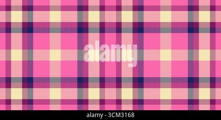 Schottenkaromuster mit Jacken-Karomuster und nahtlosem Internet-Karomuster. Präsentieren Hintergrund Textil Vektor Stoff in rosa und hellen Farben Palette. Stock Vektor