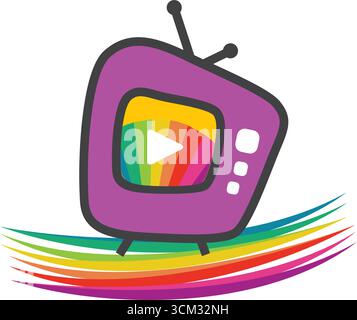 Comic-Regenbogenlogo Stock Vektor