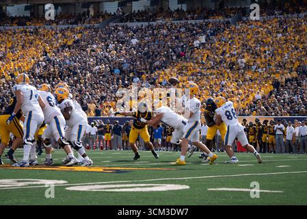 September 2025, Morgantown, WV, USA: 13. September 2025: Eli Hostein während der West Virginia University Mountaineers (WVU) vs University of Pittsburgh Panthers in Morgantown, WV im Milan Puskar Stadium. Bradley Martin/scheinbare Media Group (Kreditbild: © AMG/AMG Via ZUMA Press Wire) NUR REDAKTIONELLE VERWENDUNG! Nicht für kommerzielle ZWECKE! Stockfoto