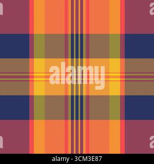Auffälliges, farbenfrohes Karomuster in herbstlichen Tönen. Perfekt für Hintergründe, Textilien oder für einen Hauch von rustikalem Charme in Ihr Designprojekt. Vielseitig Stock Vektor