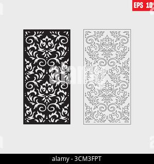 Jali Design für Grafik und Sperrholz, Trennwand, CNC Router Design Schaumblech, Acryl- und CNC-Maschinenschneiden, EPS-Datei. Vektor Stock Vektor