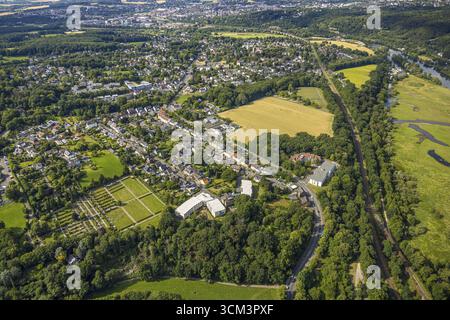 Luftansicht, Luftansicht Bommern, Haus Buschey, Altenheim Diakonie Lutherhaus, Evangelischer Friedhof Bommern, Rigeikenhof, Bommern Stockfoto