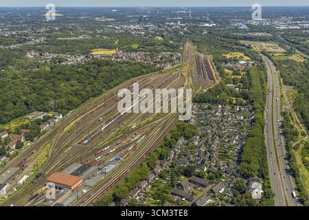 Luftaufnahme, Güterbahnhof Osterfeld Vonderort, Vondern, Oberhausen, Ruhrgebiet, Nordrhein-Westfalen, Deutschland, Bahnhof, DE, Deutsche Bahn AG Stockfoto