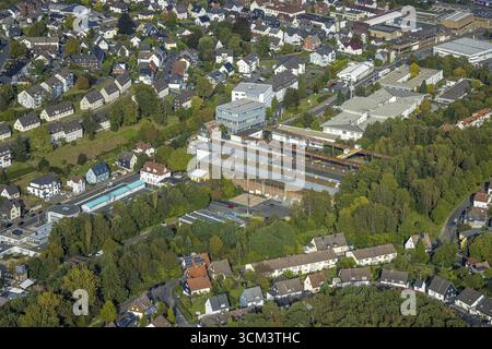 Luftbild, AWS Schaefer Technologie GmbH Maschinenbau, Geisweid-Heckenberg, Siegen, Siegerland, Nordrhein-Westfalen, Deutschland, DE, Europa, Commer Stockfoto