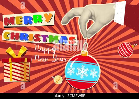 Vintage-Hintergrund für Weihnachten und Neujahr Stock Vektor