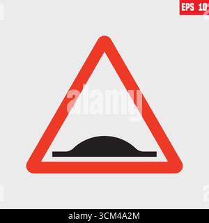 Warnschild für Geschwindigkeitsschwellen erhöhen Sie die Straßensicherheit mit Warnungen für Geschwindigkeitsrampen Dreieck-Warnschild zeigt eine Geschwindigkeitsschwankung an Stock Vektor