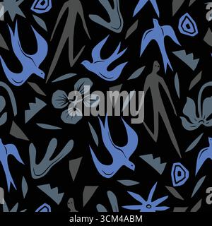 Abstraktes farbenfrohes nahtloses Muster mit modernen Formen und Figuren Stock Vektor