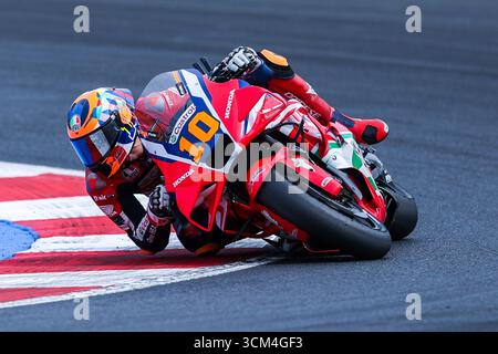 Misano Adriatico, Italien. September 2025. Luca Marini aus Italien und Honda HCR Castrol, die während des MotoGP GP16 Red Bull Grand Prix von San Marino und der Rimini Riviera zu sehen waren - Rennen auf dem Misano World Circuit Marco Simoncelli Credit: dpa/Alamy Live News Stockfoto